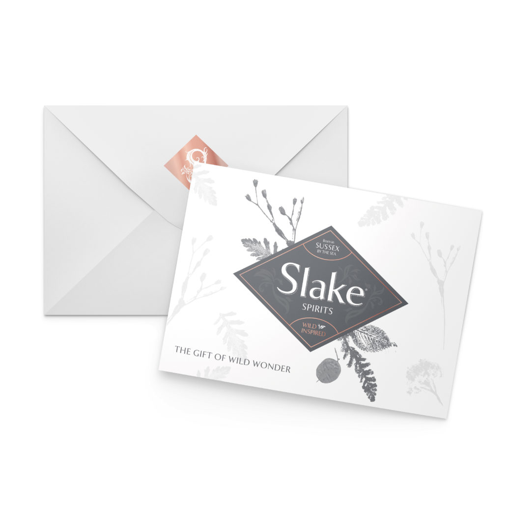 Slake Spirits Gift Voucher and Envelope Front