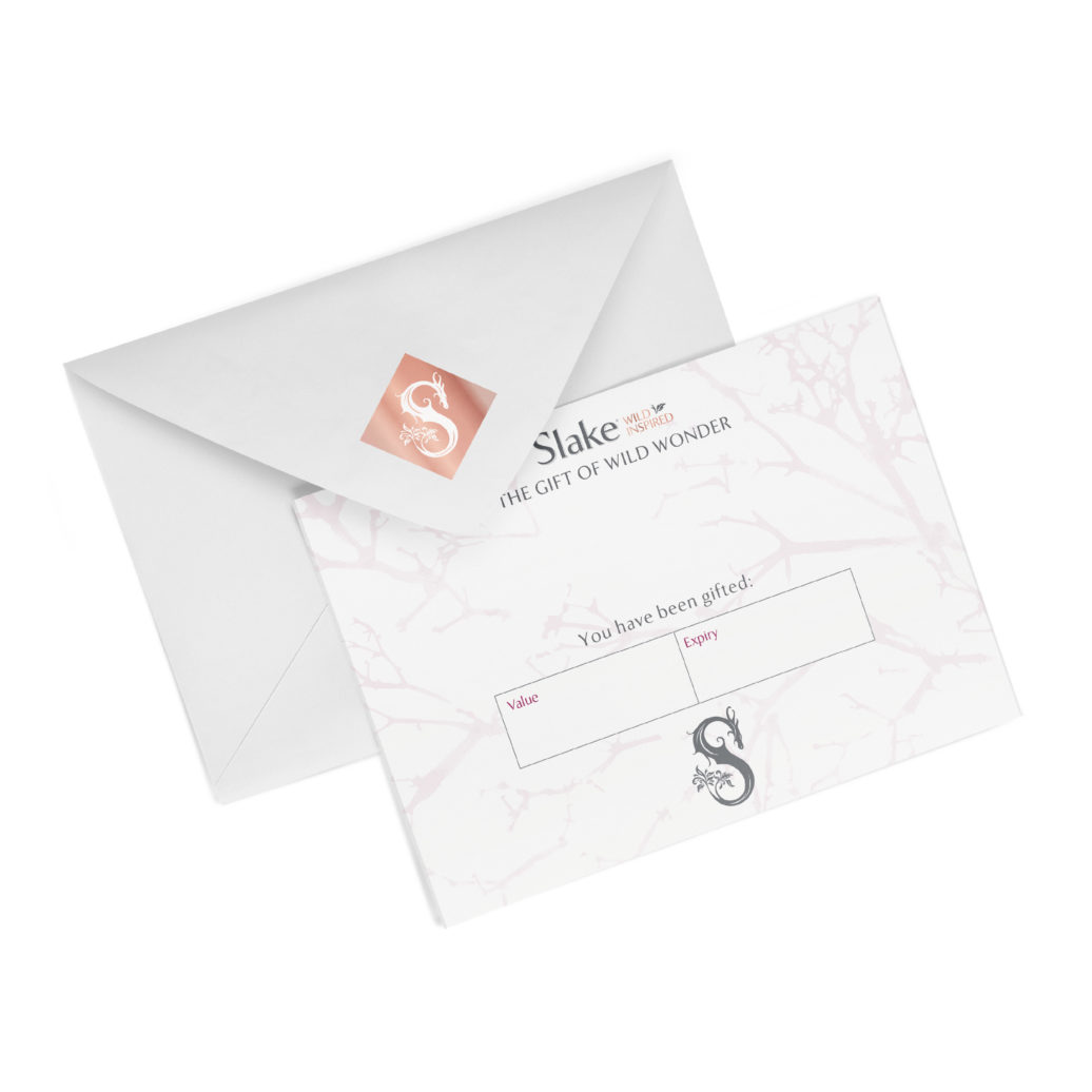 Slake Spirits Gift Voucher and Envelope Back