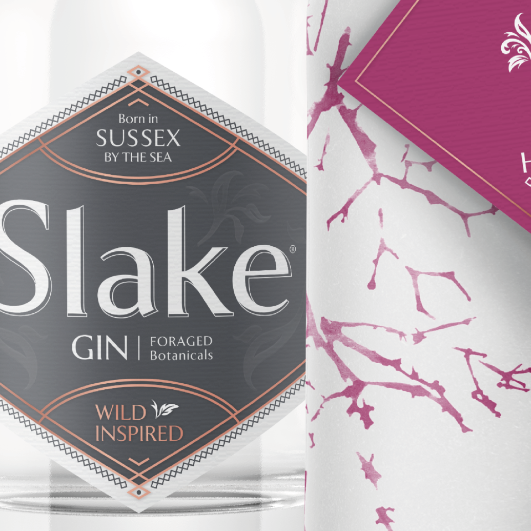 Slake Spirits Hedgerow Gin Label & Wrap Closeup