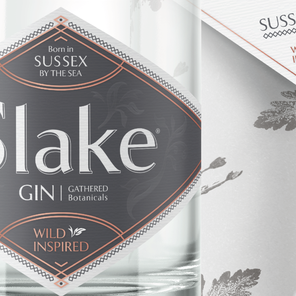 Slake Spirits Sussex Dry Gin Label & Wrap Closeup